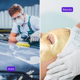 Shamock 60602 Series Latex Non-Medical Powder Free Gloves, Manicure, Pedicure, Food Handling, Cleaning, Medium (Pack of 100)