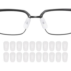 HARFINGTON 10 Pairs Eyeglass Nose Pads 3mm Thickness Silicone Anti-Slip Glasses Nose Grips Slip-on Glasses Nose Pads for Plastic Frames Glasses Sunglasses, White