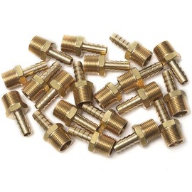 LTWFITTING Brass Barbed Fitting Coupler/Connector 3/8-Inch Male BSPT x 8mm Hose Barb(Pack of 25)