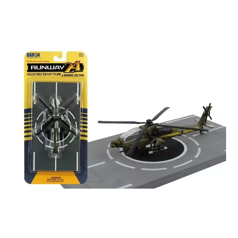 Daron Runway24 Diecast Metal Toy with Runway - AH-64 Apache