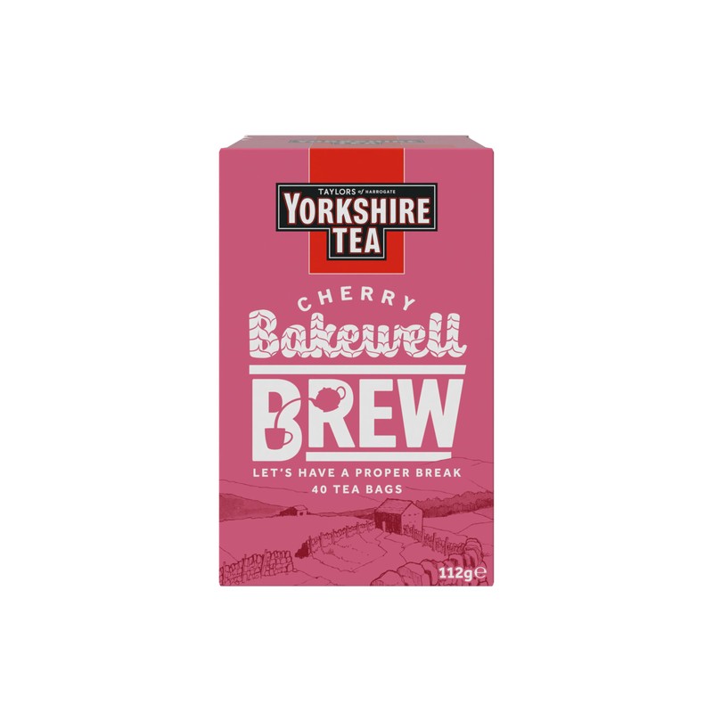 Yorkshire Tea Cherry Bakewell Brew, 4 Boxes of 40 Tea