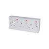 YOURSPARES 3 Gang Switched/Fused Mains Outlet, c/w Back box