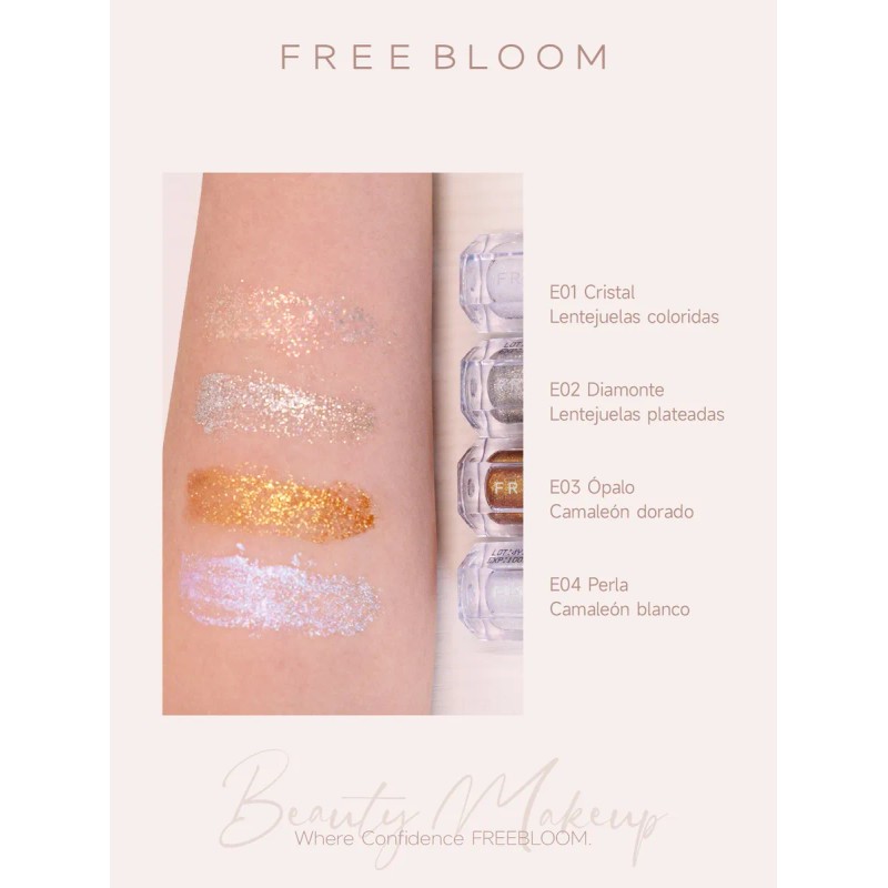 Sombra Líquida De Freebloom Glitter Color De La Sombra Eye