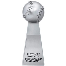 Crown Awards 10" Baseball Gridiron Trophy, Metallic Fantasy Baseball Sculpture Trophies