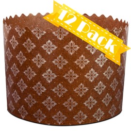 12 oz Easter Bread Paper Molds for Baking 12 Pack - Panettone Paper Mold Silver Design - Kulich Paska Mold Panettone Molds Easter Bread Kulich Molds