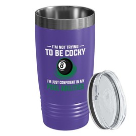Billiard Purple Edition Tumbler 20oz - I'm not trying - Pool Player Gifts Table Rail Balls Chalk Cue Sticks