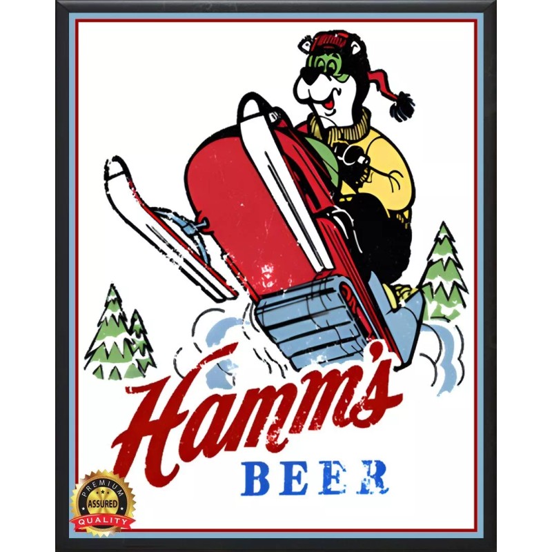 Hamm's Beer - Snowmobile - Rare - Metal Sign 11