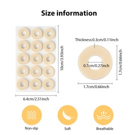 GEDEUBAN 75 PCS Small Corn Cushion Pads for Feet, Toe Cushions for Corns