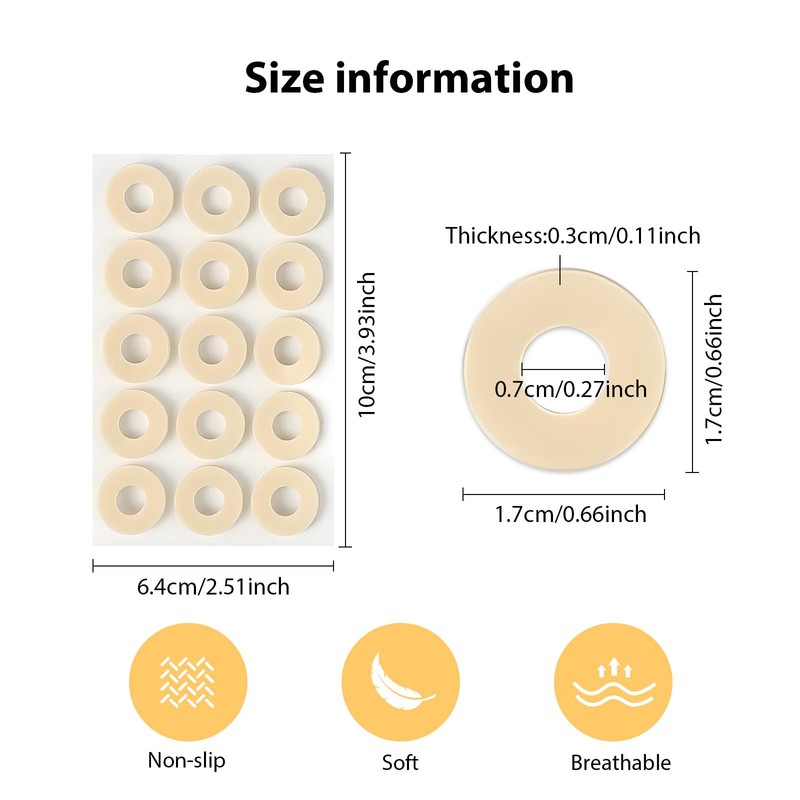 GEDEUBAN 75 PCS Small Corn Cushion Pads for Feet, Toe