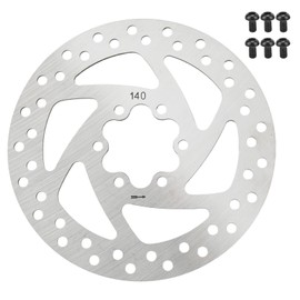 GBSCLOVER Bike Brake Dics Rotor with 6 Screws, Width 140mm Stainless Steel Bike Rotor, Stable Electric Scooter Brake Disc, Easy to Install Heat Dissipation, Practical