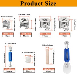 Sunxeke 120PCS Cam Locks for Furniture,3-in-1 Eccentric Hardware Wheels,Furniture Cam Lock Fasteners,Multi-Size Nut & Bolt Wood Dowel Pins for Connecting and Repairing Furniture Assortment Sets