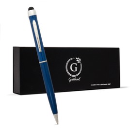 Garland Metal Pen & Stylus–Made in USA- 2-in-1 Dual-Function–Classic Color Pen for Digital Devices – Phones, Tablet, Any Touch Screen, Gift Box, Refillable with Universal #1 Refill (Blue - Chrome)