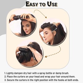 MAEXUS® Curls Without Heat, Pack of 3, Heatless Curls, Large Curls, Overnight Blowout, Heatless Curls, Heatless Blowout, Hot Curlers for Voluminous Curls (Pink)