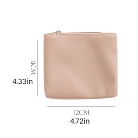 4PCS Mini PU Leather Zipper Pouch, Small Makeup Bag, Pocket Mini Cosmetic Pouch Lipstick Bag Coin Pouch, Waterproof Zipper Coin Purse for Men Women, Solid