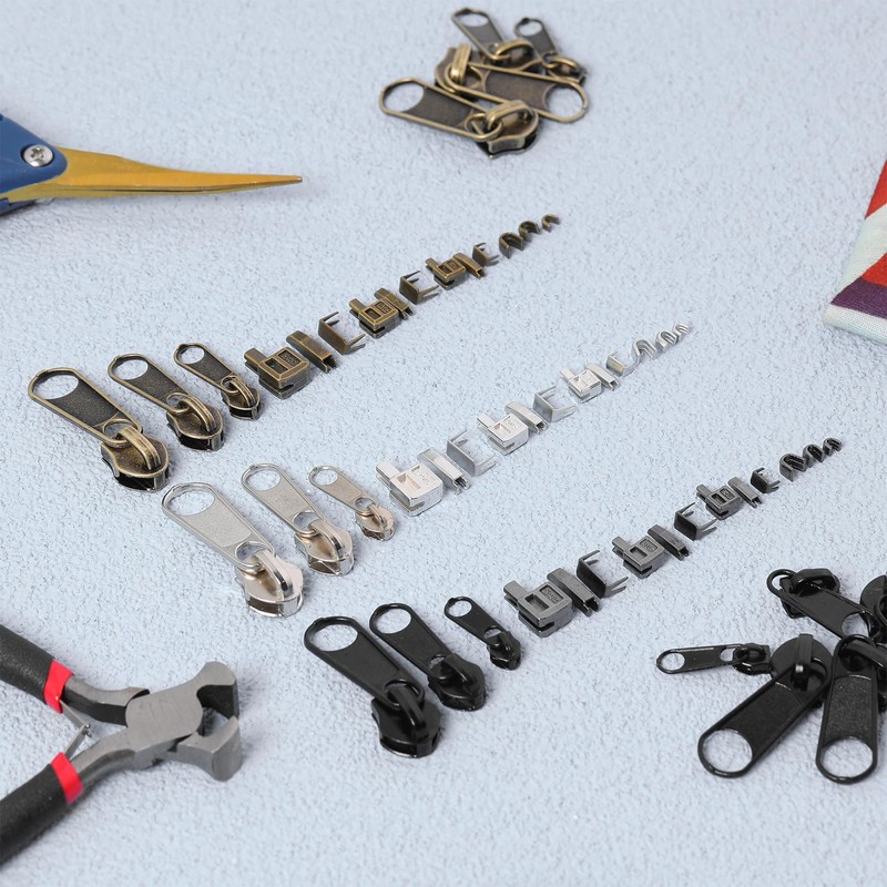 Yuxung 272 Pieces Zipper Repair Kit Replacement Zipper Pulls, Latch