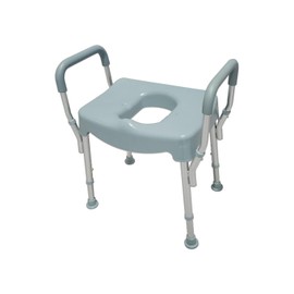 MedGear A-0332A Tool-Free Elevated Toilet Seat w/Handles & Adjustable Legs, Alpine Haze Green/Grey