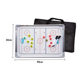 RoseFlower Ice Hockey Coaching Board, Ice Hockey Tactics Whiteboard Double-Sided Coaches' Coaching Board Training Assistant Tool with Magnetic Player Markers, 11.8 * 17.7inches