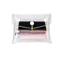 YSSZAM Transparent Mini PVC Makeup Bag Small Clear Plastic Cosmetic Organizer Bag Pouch with Snap Closure Cosmetic Bags for Vacation Travel, Bathroom Organizing(S)