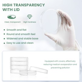 Huanyu 120mm Glass Petri Dish with Lids High Borosilicate Glass Petri Dishes Bacterial Culture Dishes for Lab Science Experiment (5pcs: 120mm)