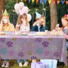 GZBJMYGS Cute Puppy Paw Tablecloths Dog Paw Prints Pink Table