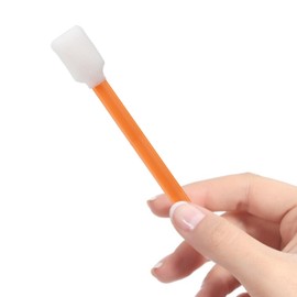 (100pcs) 5.11" Square Rectangle Foam Cleaning Swab Sticks-Orange