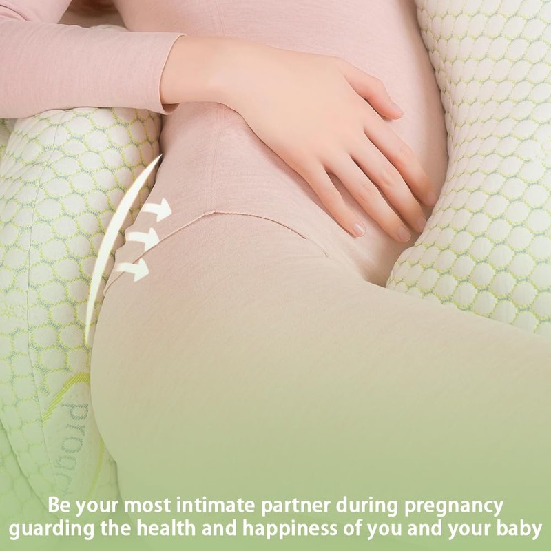 Pregnancy Pillow with Detachable & Adjustable Pillow Cover, Soft Pregnancy