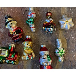 Heaven Sends Novelty Figures Christmas Tree Decorations Santa, Train, Bear - Set of 8 Kids Tree Decorations