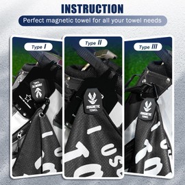 Big Crazy - Toalla de golf de microfibra, patrón de gofre, toalla magnética de golf, toalla de golf divertida, toalla magnética perfecta, toallas de golf para bolsas de golf para hombres, negro, gris,