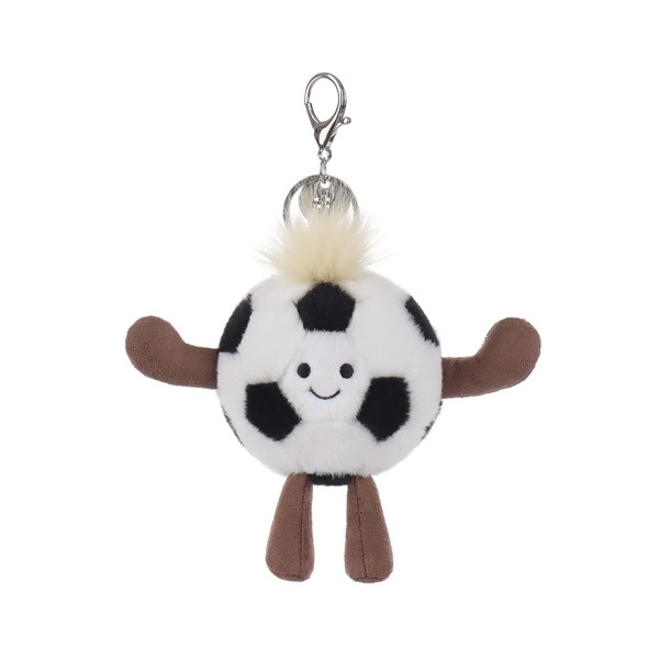 Apricot Lamb Football Soft Cuddly Keychain, Plush Toys Stuffed Keychain
