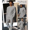 UOUA Men's 2 Piece Sweat Suits Set Long Sleeve Sweatshirt