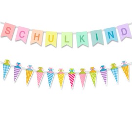 HUKUMA School Decoration, School Child Garland Banner Colourful, First Day of School Decoration Banner Girls Boys School Decoration Banner, Sugar Bag Garland Decoration, Sugar Decoration First Day of