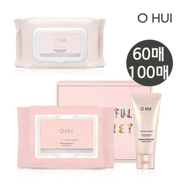 Ohui Miracle Moisture Cleansing Sheets 60 sheets/100 sheets/set / 오휘
