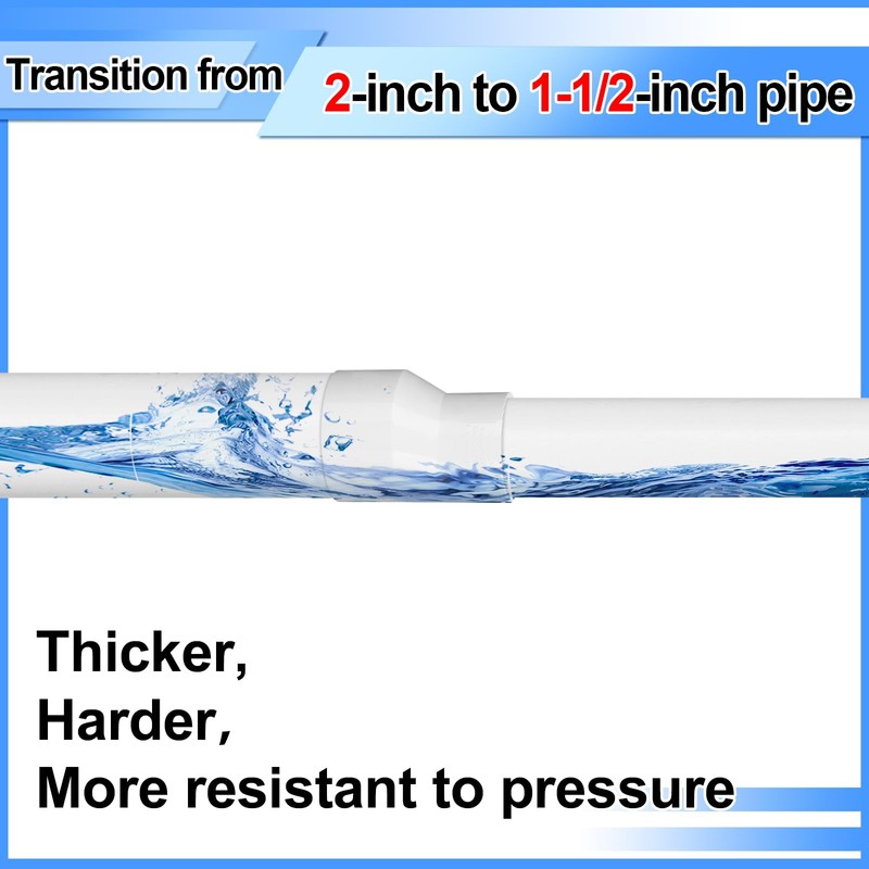 2" x 1-1/2" PVC Pipe Fitting Schedule 40 Compatible with