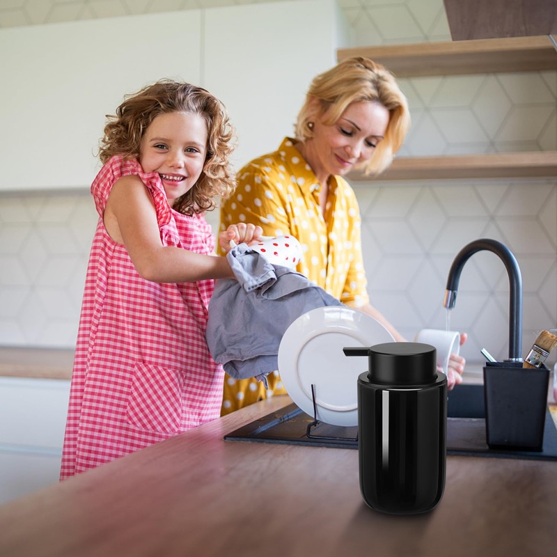 Soap Liquid Dispenser Ceramic with Easy-to-Press Pump Hand Liquid Dispenser