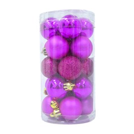 Christmas Concepts® Pack of 20-30mm Baubles - Shiny Matte & Glitter Mini Baubles - Christmas Tree Baubles (Hot Pink)