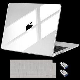 Batianda Premium Crystal Case for M4 MacBook Pro 14 inch 2024 2023 M3 M2 Pro Max Chip Lightweight Durable Scratch-Resistant, Easy Install, with Keyboard Cover, Transparent