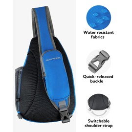 WATERFLY Crossbody Sling Bag Small Water Resistant Backpack Lightweight Shoulder Chest Daypack for Men Women Hiking Travel