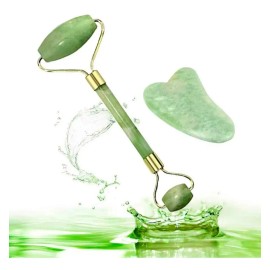 Paquete Rodillo Facial Jade + Gua-sha Masaje + Antifaz Gel