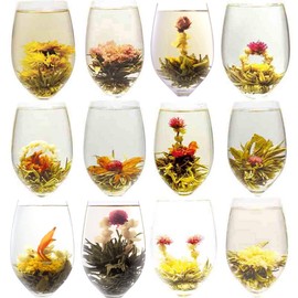 LWXLJMJZC－12pcs Individually Wrapped Blooming Tea，Jasmine Flowering Tea, Green Tea with Flowers