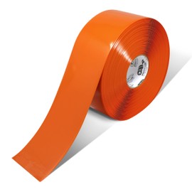 Mighty Line Solid Floor Marking Tape for Safety, Caution, Warning, Heavy-Duty, Peel and Stick Adhesive, Beveled Edge Design, Industrial Quality, 4 inch, 100' Roll, Orange