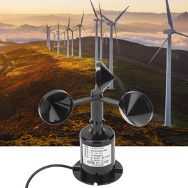Anemometer, 0-70M/S Environment Output Pulse Type Three Cups Wind Speed Meter Sensor for Greenhouses Weather Stations Environmental