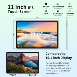 TECLAST Tablet 11 inch Android 14 Tablets, P50 14GB+128GB,1TB Expand, Widevine L1 Compatible 8-Core Tablet with 5G WiFi, 8000mAh Battery, 13MP Camera, 11" IPS Big Screen, GPS