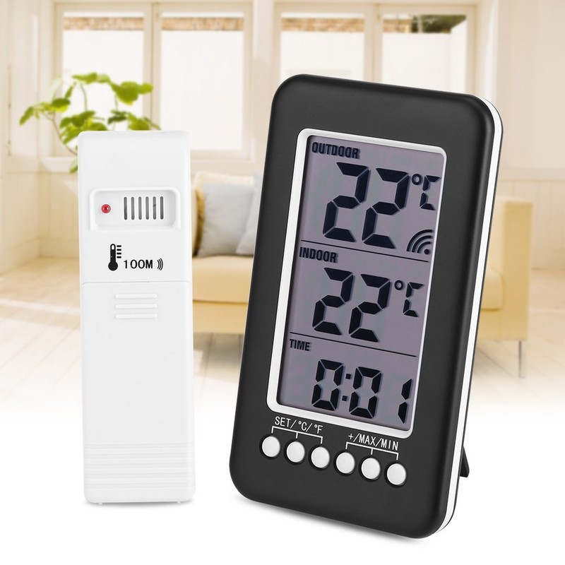 LCD Digital Wireless Thermometer with Indoor and Outdoor Electronic Temperature