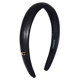 Coach Women's Leather Headband, Black, Black, One Size