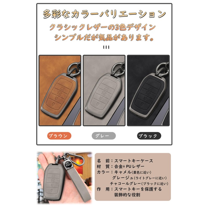 Toyota Keychain, Keychain Holder, Alloy PU Leather, Compatible with Alphard,