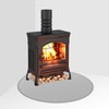 FLASLD Fireproof Corner Fireplace Mat 40×40 inch Hearth Rug Protects