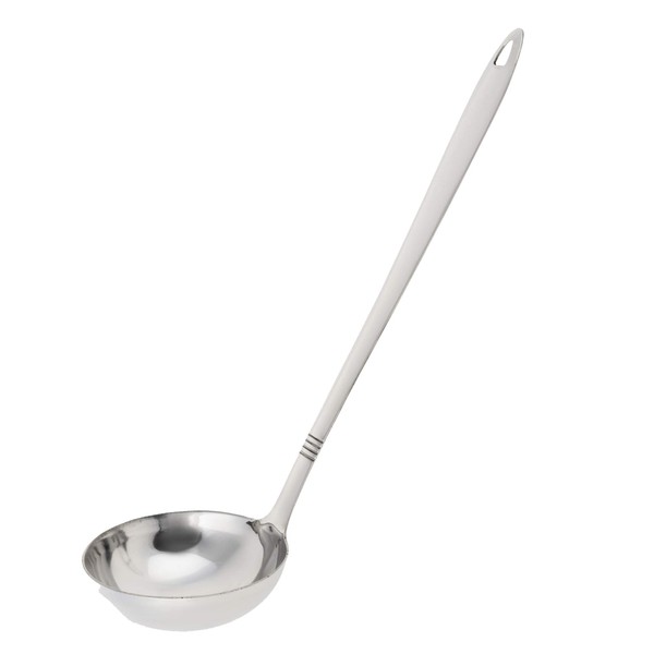 Cucharón de sopa grande de acero inoxidable – cuchara grande larga de mano para sopa – cucharones de metal utensilios de cocina