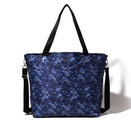 Baggallini Carryall Tote Bag - Crossbody Tote Bag for Women, Indigo Petal - Large