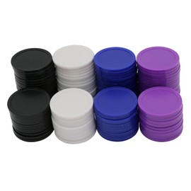 HAKITAROOM 35MM/1.37-inch Box of 120 Counting Coins for Poker Chips and Game Coins (Black+White+Blue+Purple, 35MM/1.37-inch)