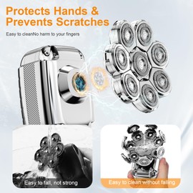 Head Shaver for Bald Men,2024 Upgrade 8-in-1 Men’s Electric Shaver Bald Head Shaver for Men,Electric Razor for Bald Men IPX7 Waterproof Rotary Shaver Grooming Kit with LED Display